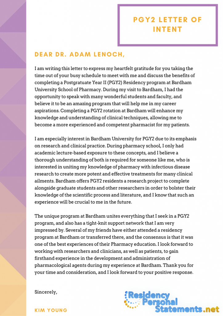 pgy2 letter of intent example pgy2 letter of intent example